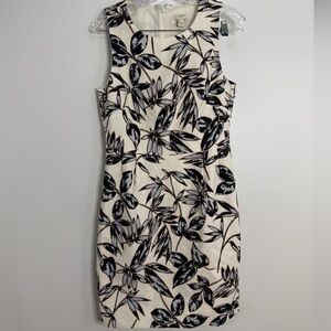 J.Crew Printed Textured Cotton Floral Sheath Sleeveless Dress Workwear Size 4